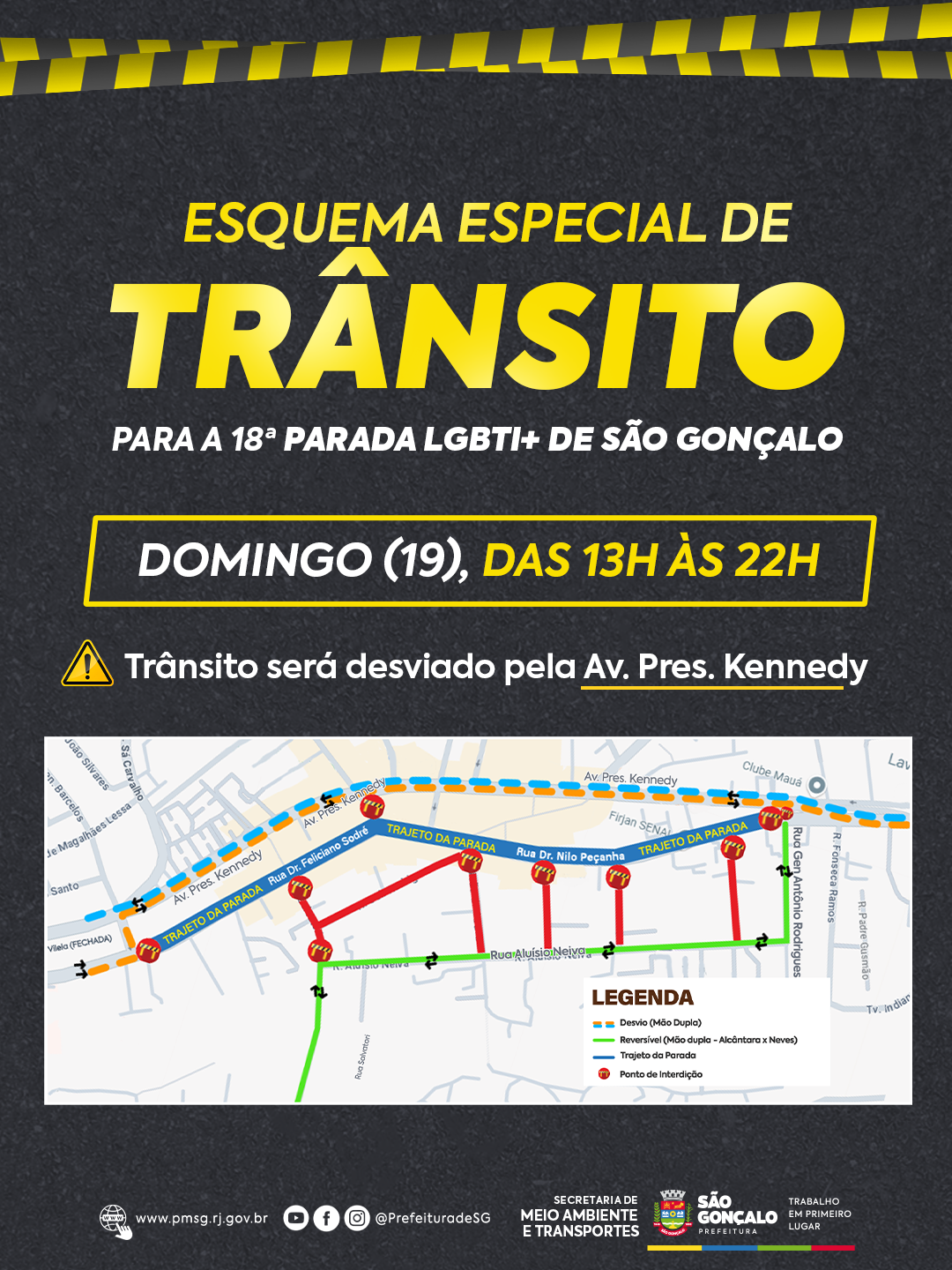 Prefeitura de São Gonçalo realiza interdição de trânsito no Centro neste domingo (19)