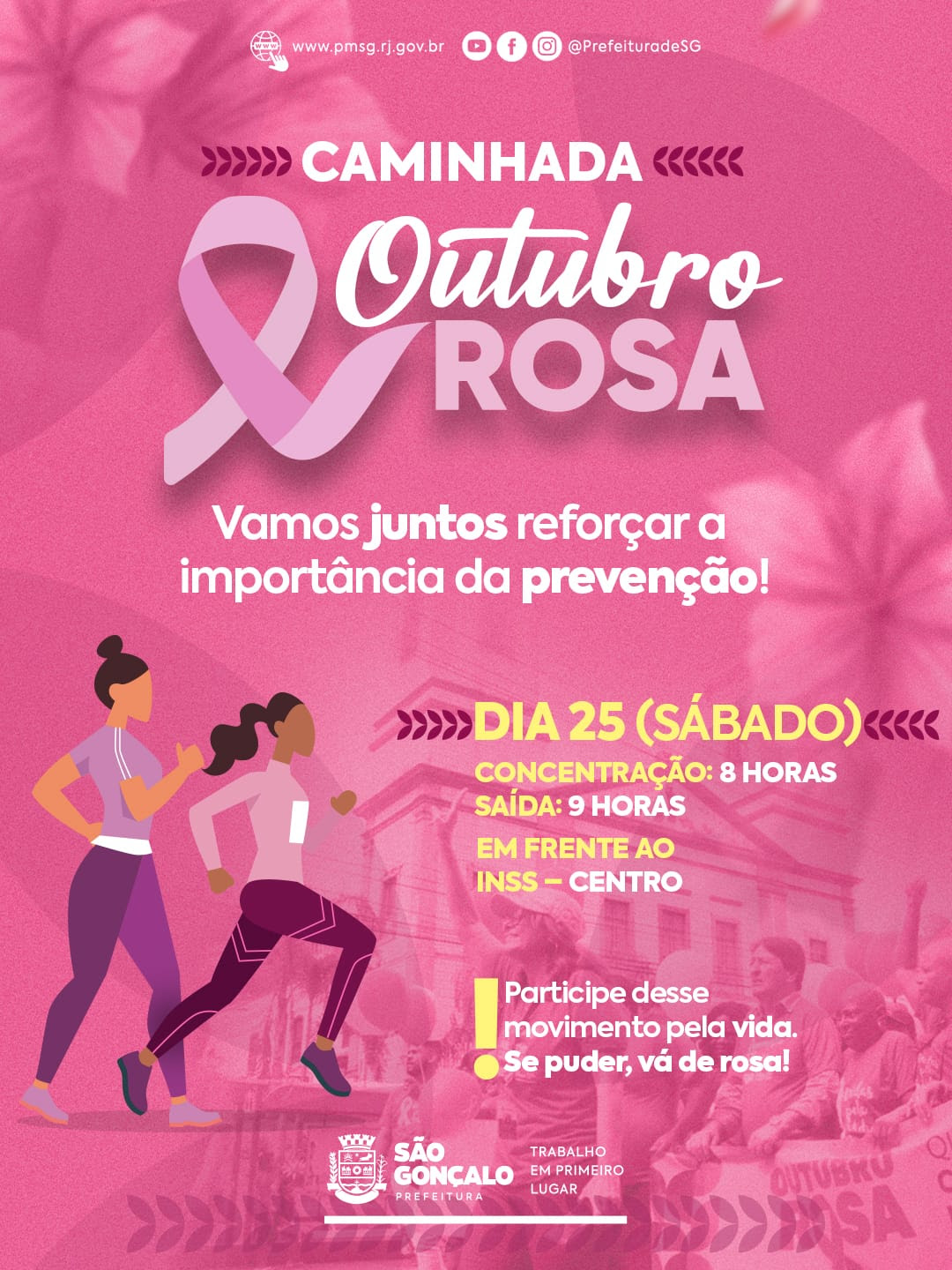São Gonçalo convoca população para caminhada do Outubro Rosa