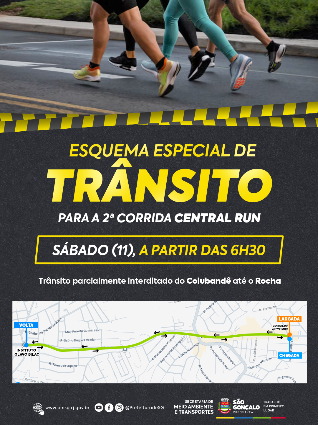 Prefeitura realiza interdições no trânsito para corrida no Colubandê