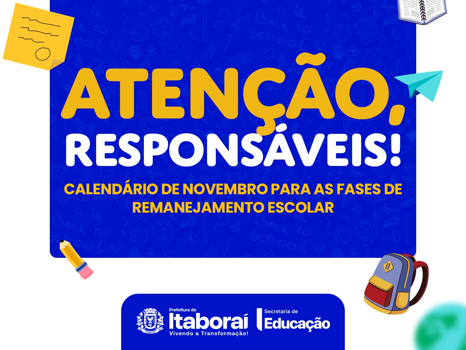 Remanejamento escolar 2026 começa nesta quinta-feira (06/11) em Itaboraí
