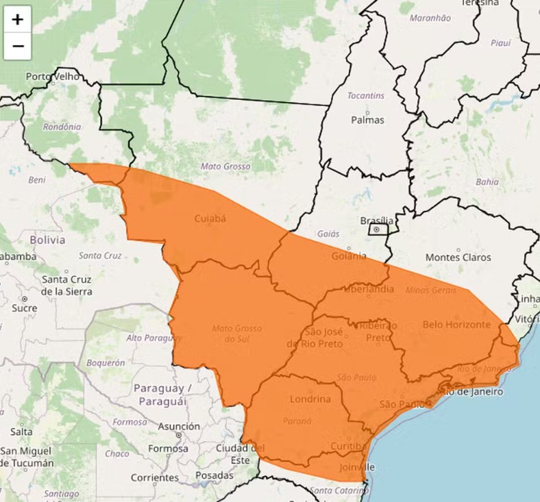 Inmet emite aviso laranja de perigo para tempestades; Rio de Janeiro está entre as áreas com maior atenção