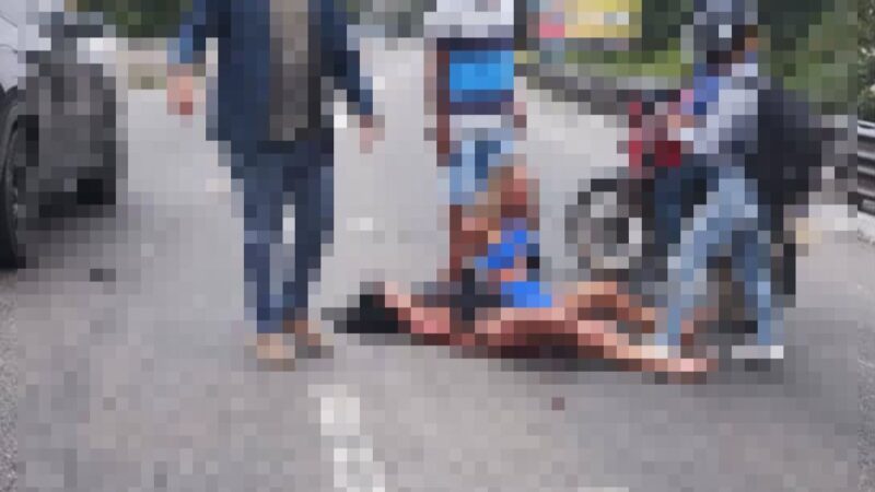 Três pessoas sofrem acidente gravíssimo de moto na descida da Caixa d’Água, em Niterói