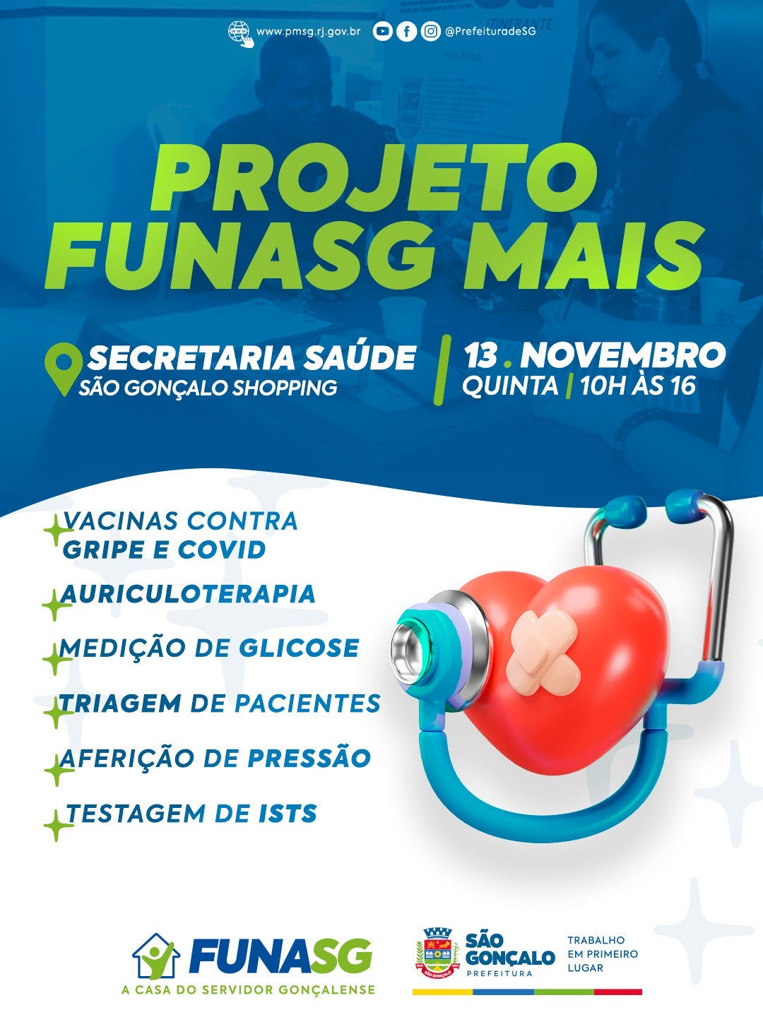 Funasg faz ação para servidores na sede da Secretaria de Saúde 