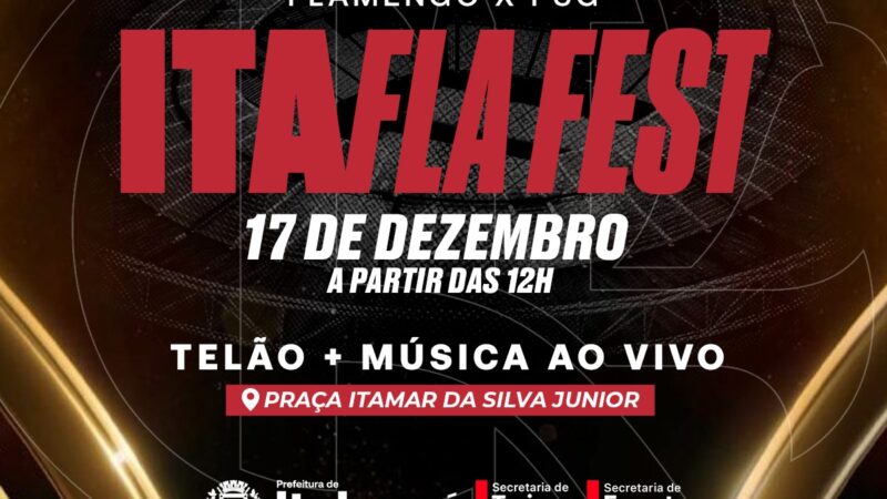 Ita Fla Fest reúne torcedores para acompanhar Flamengo x PSG em telão em Itaboraí