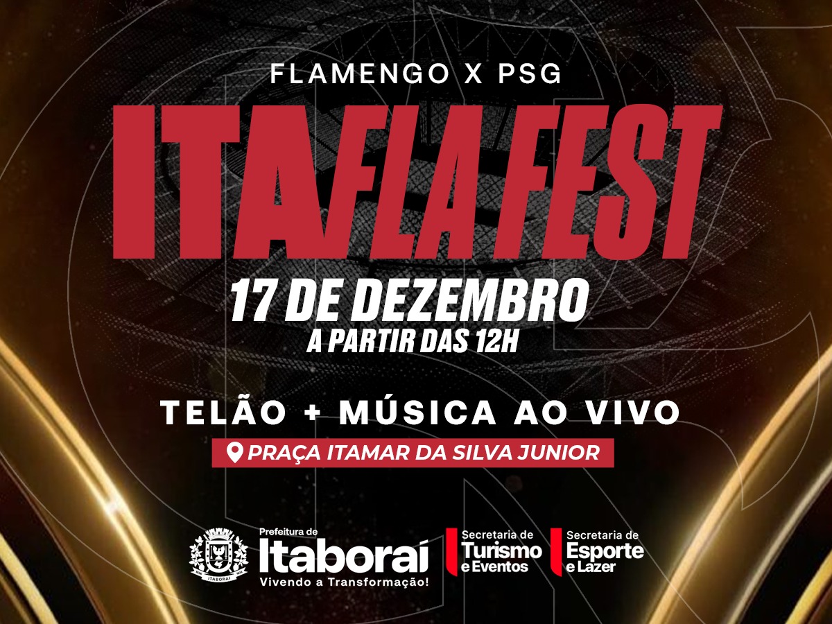 Ita Fla Fest reúne torcedores para acompanhar Flamengo x PSG em telão em Itaboraí