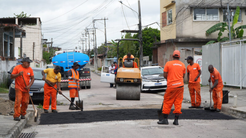 São Gonçalo chega a mais de 200 toneladas de massa asfáltica utilizadas para reparar vias no Jardim Catarina