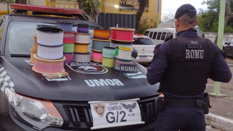 Guarda Municipal apreende mais de 20 carretéis de linhas chilenas