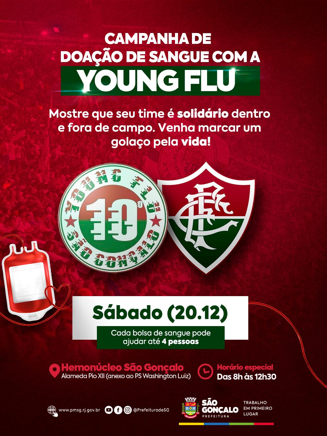 São Gonçalo e Young Flu promovem campanha de doação de sangue