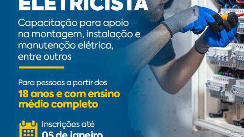 Prefeitura de São Gonçalo e Governo do Estado oferecem curso gratuito de auxiliar de eletricista