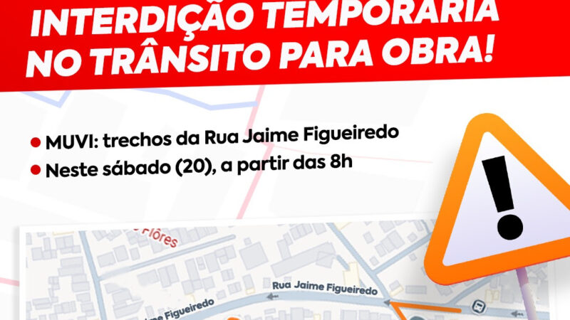 São Gonçalo realiza interdição temporária neste sábado (20), em trechos da Rua Jaime Figueiredo