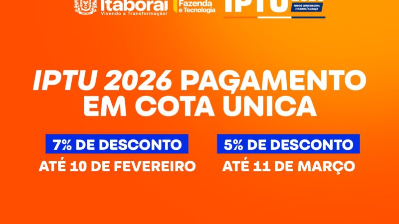 IPTU 2026: Prefeitura de Itaboraí disponibiliza emissão de carnês de forma on-line