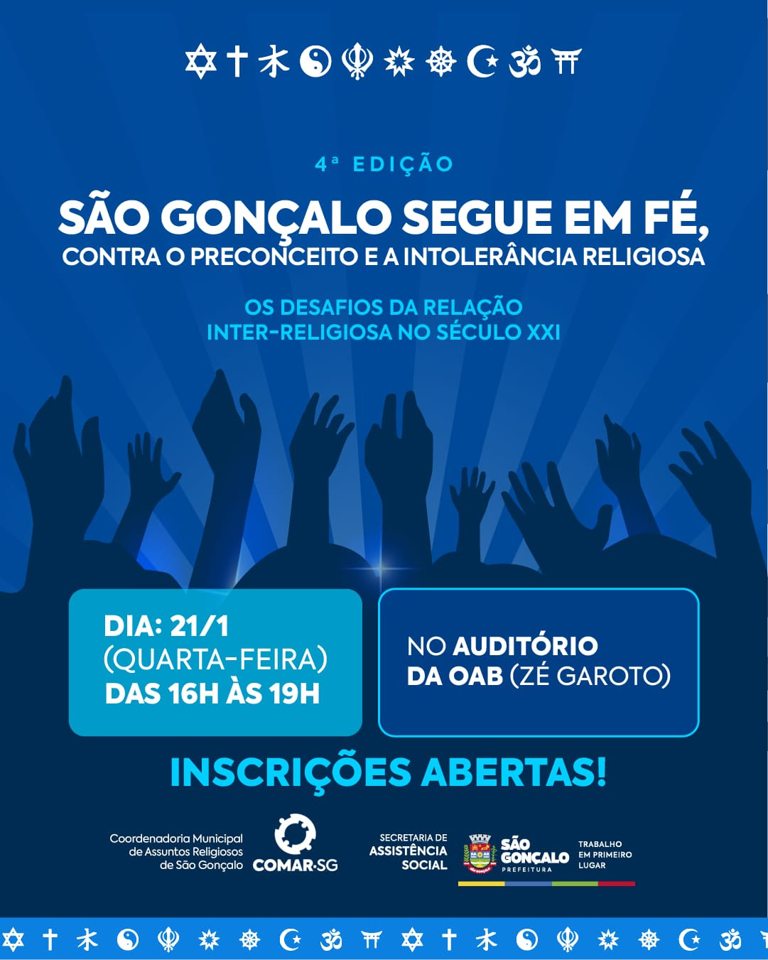 São Gonçalo vai realizar evento de combate à intolerância religiosa