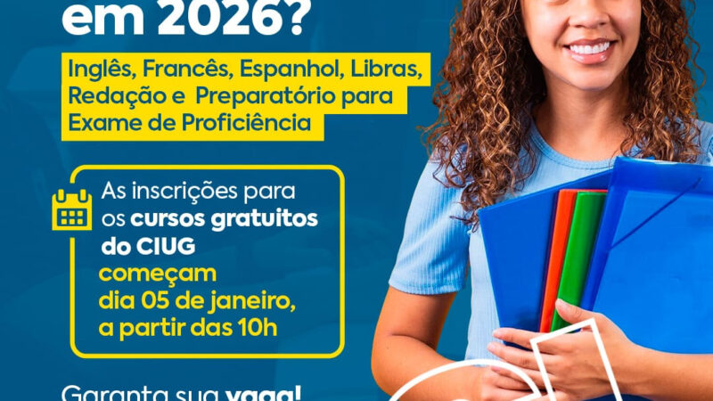 CIUG abre inscrições para cursos gratuitos na próxima segunda-feira