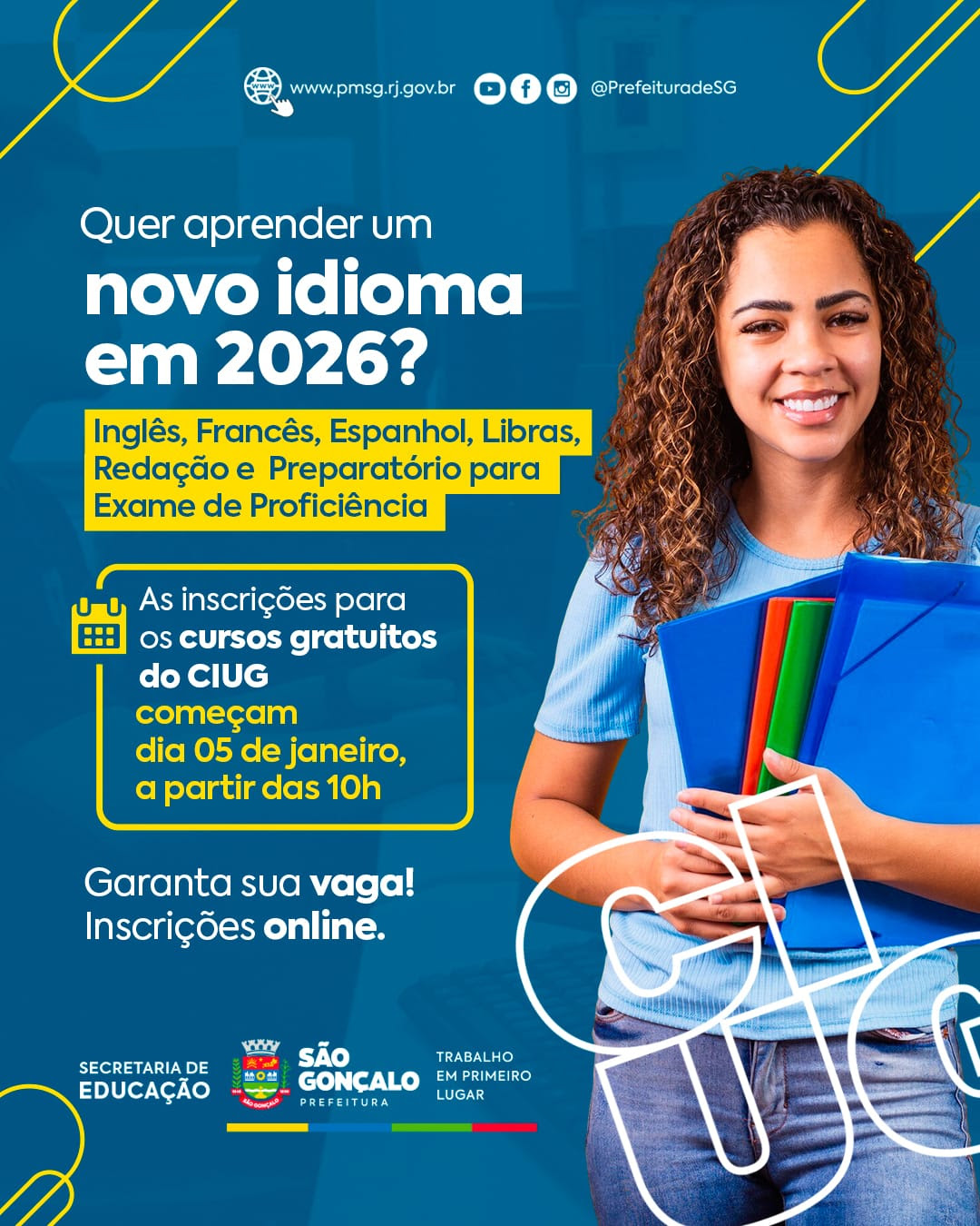 CIUG abre inscrições para cursos gratuitos na próxima segunda-feira