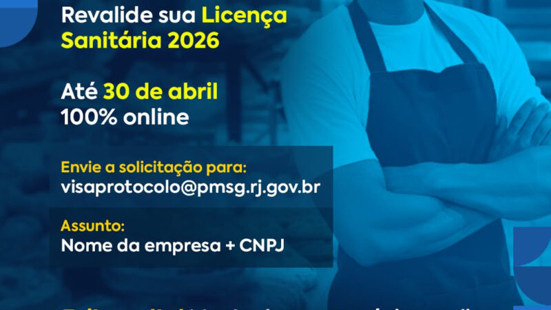 São Gonçalo abre licenciamento sanitário de 2026