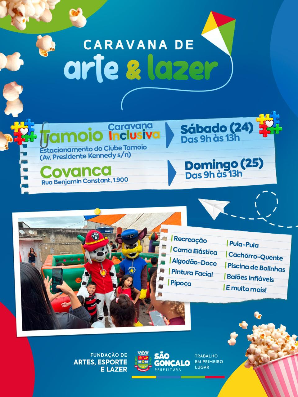 São Gonçalo terá fim de semana de diversão com Caravana de Arte e Lazer 