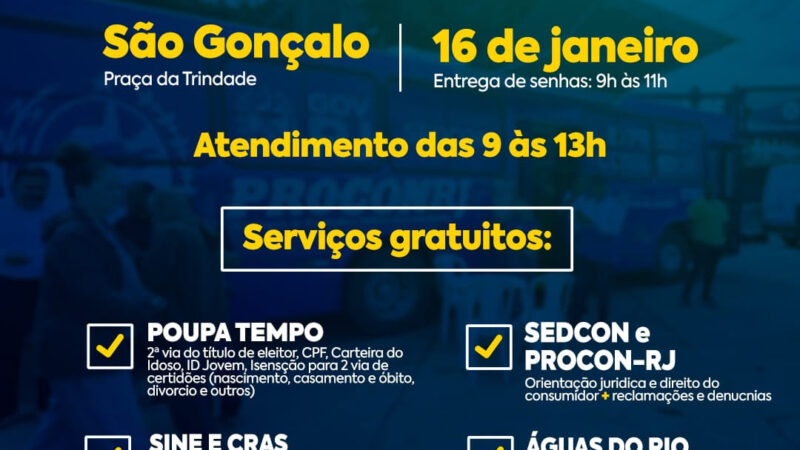 São Gonçalo vai receber Expresso do Consumidor na próxima sexta-feira