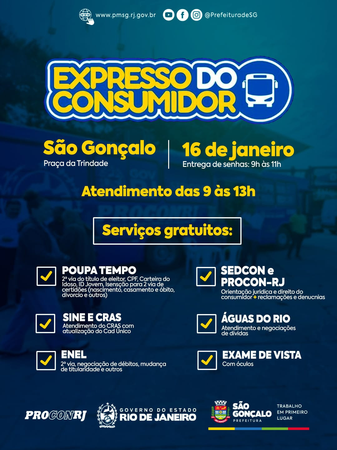 São Gonçalo vai receber Expresso do Consumidor na próxima sexta-feira