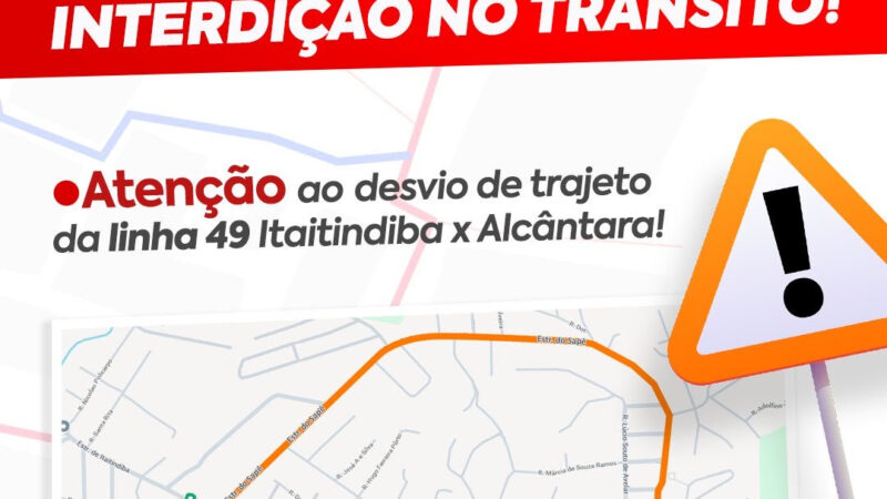 Prefeitura de São Gonçalo realiza mudança temporária na rota da linha do ônibus 49, que liga Itaitindiba ao Alcântara
