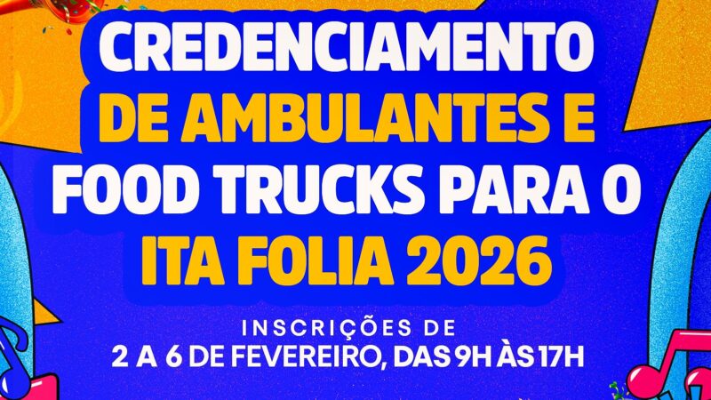 Ita Folia 2026: Itaboraí abre chamamento público para comerciantes de alimentos no Carnaval 2026