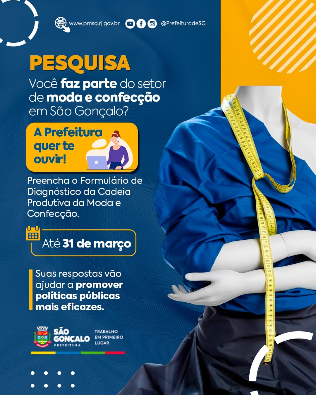 Prefeitura inicia novo prazo para cadastramento de profissionais da moda e confecção da cidade