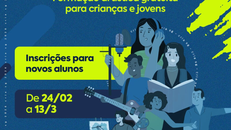 Projeto Cria SG abre inscrições para mais um ano de atividades culturais gratuitas em São Gonçalo
