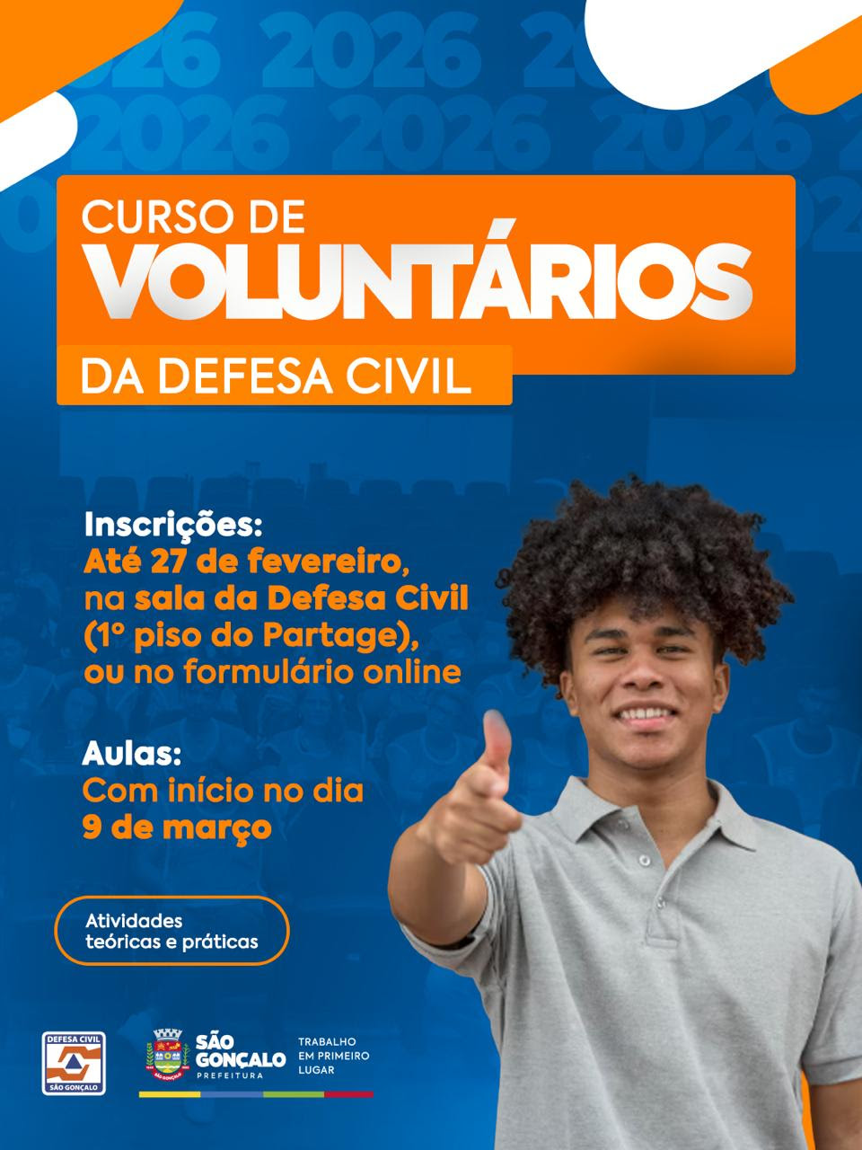 Defesa Civil de São Gonçalo abre inscrições para nova turma do Curso de Voluntários