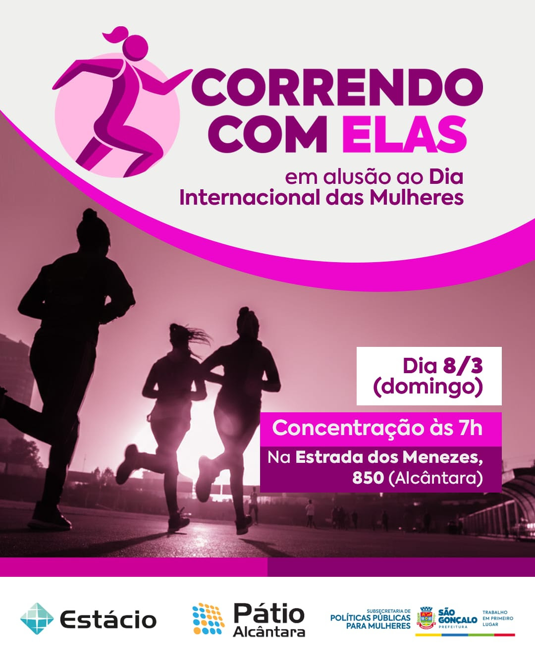 São Gonçalo vai promover corrida especial no Dia Internacional da Mulher