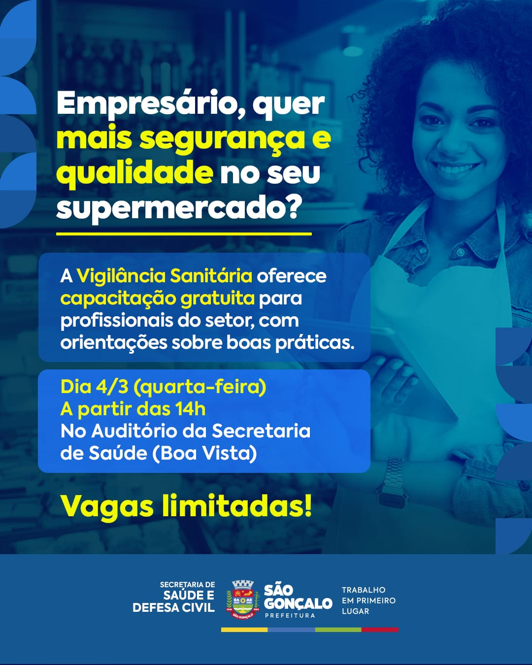 Vigilância Sanitária faz nova capacitação para funcionários de supermercados