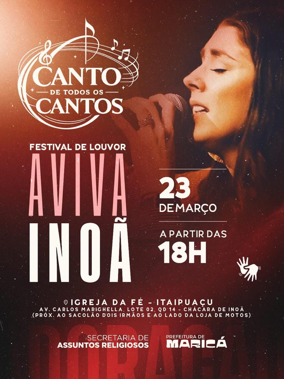 Prefeitura de Maricá promove festival de música gospel em Itaipuaçu