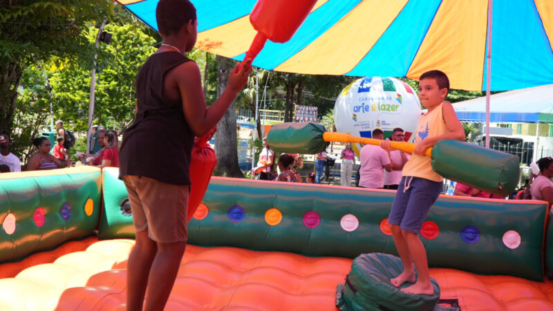 Fim de semana terá diversão para as crianças com Caravana de Arte e Lazer