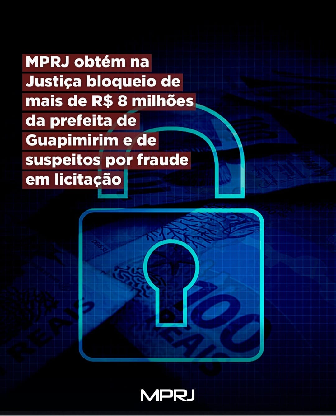 MPRJ obtém na Justiça bloqueio de mais de R$ 8 milhões da prefeita de Guapimirim e de suspeitos por fraude em licitação