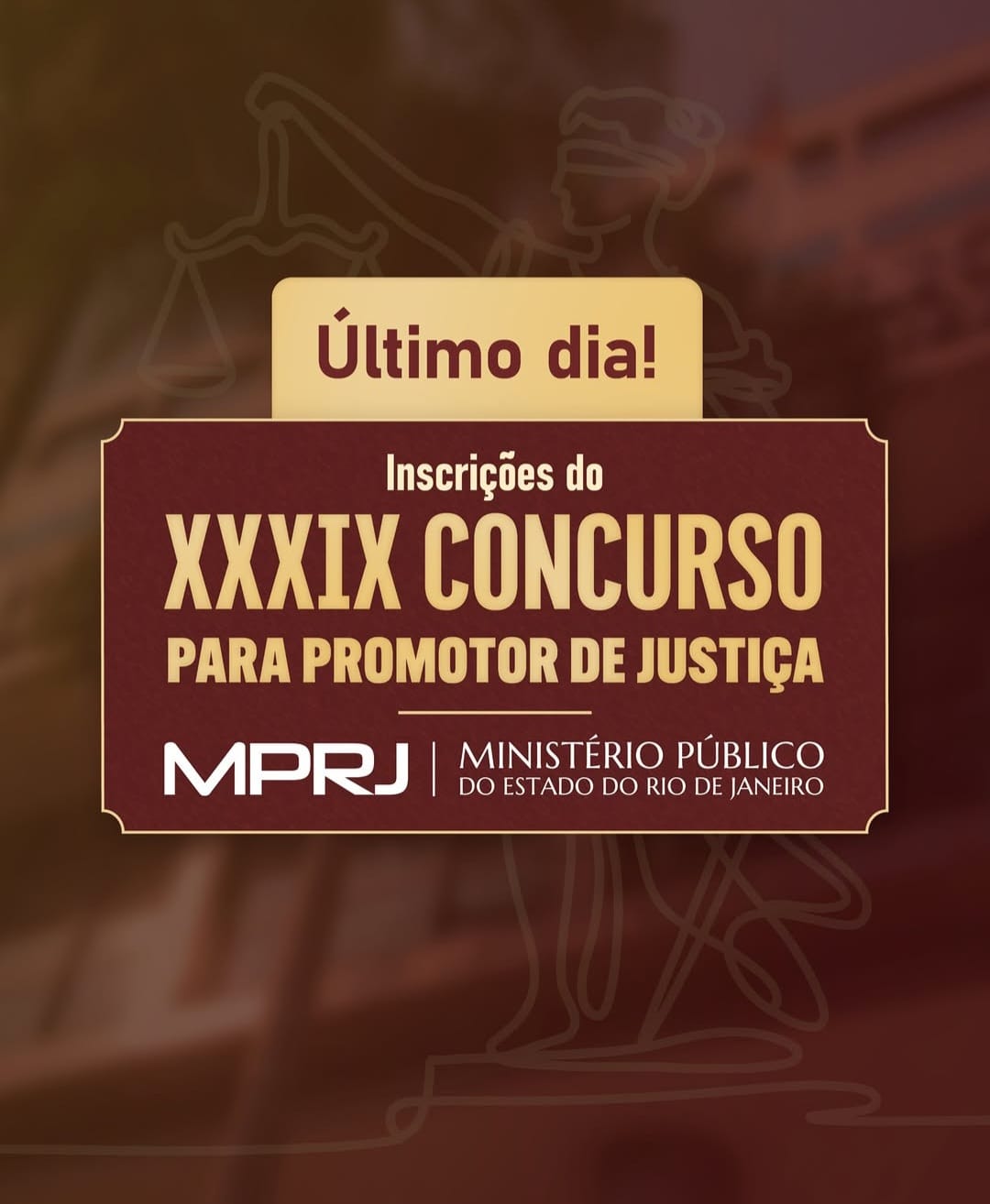 MPRJ encerra nesta quinta (16) inscrições do XXXIX Concurso para ingresso na carreira