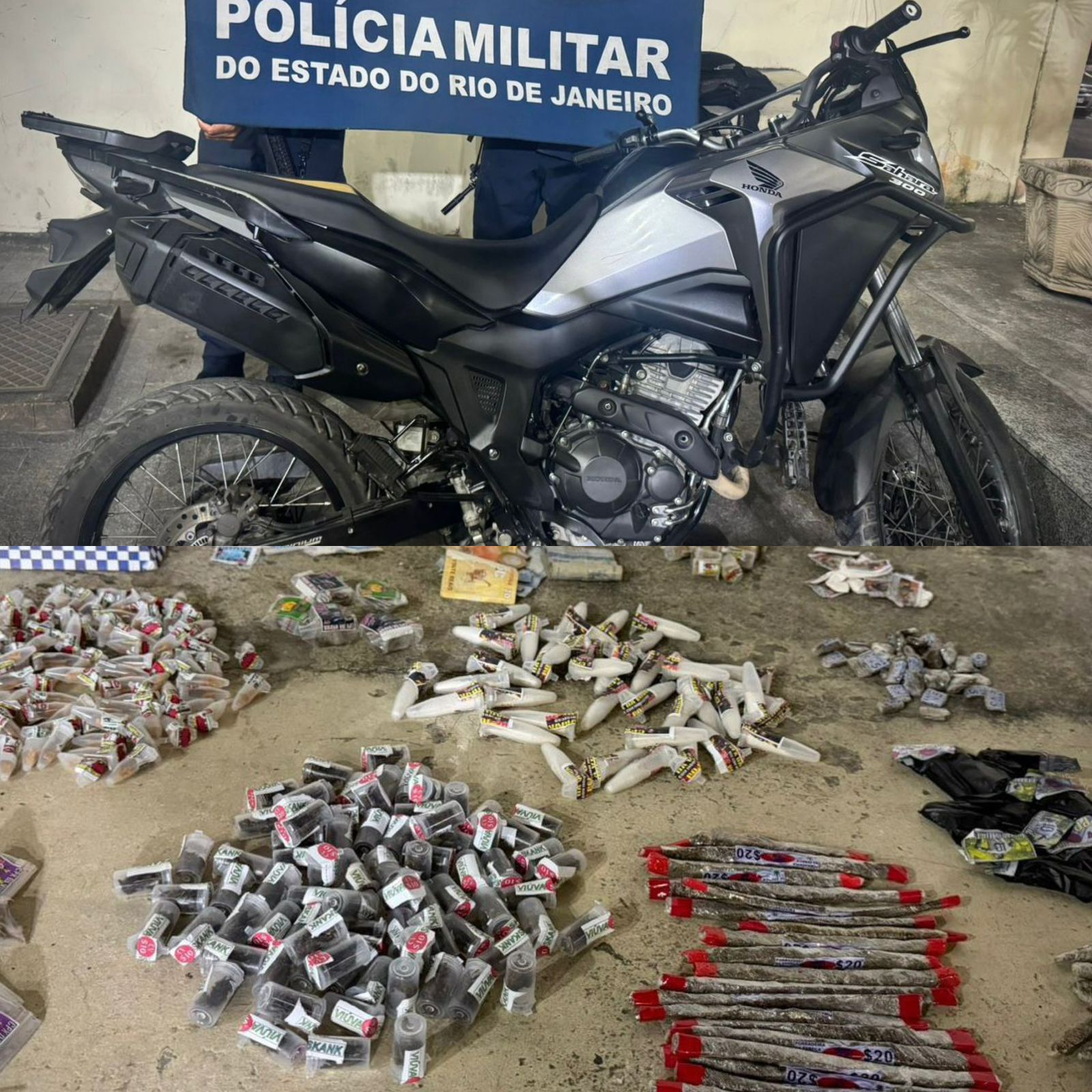Tráfico em Apolo II termina com dois presos; 35º BPM apreende drogas e recupera moto roubada