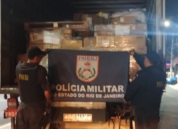 Policiais militares do 35º BPM recupera carga de mais de R$ 1,2 milhão após roubo em Itaboraí