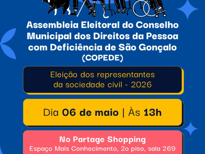 São Gonçalo abre inscrições para eleição do Conselho Municipal dos Direitos da Pessoa com Deficiência