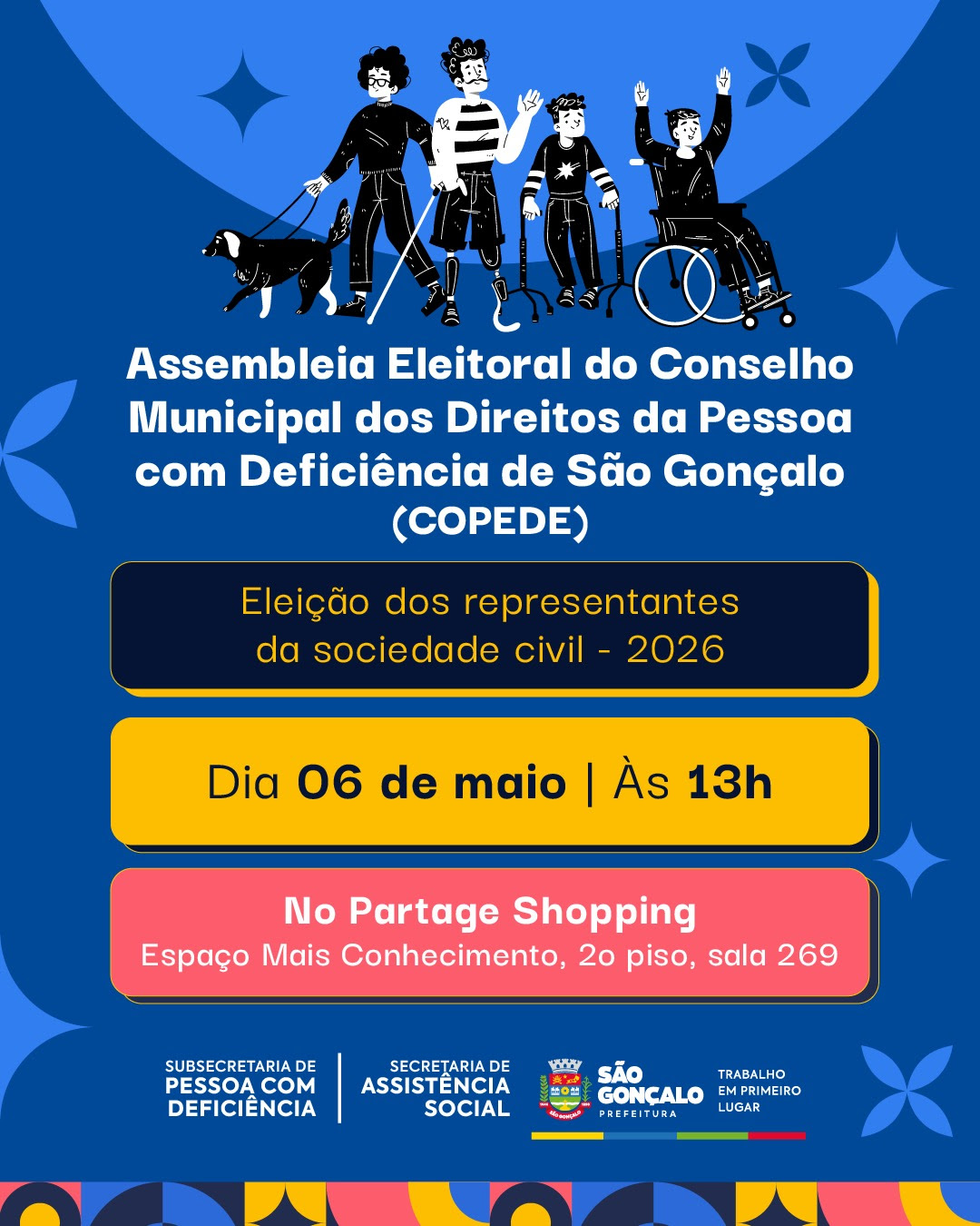 São Gonçalo abre inscrições para eleição do Conselho Municipal dos Direitos da Pessoa com Deficiência