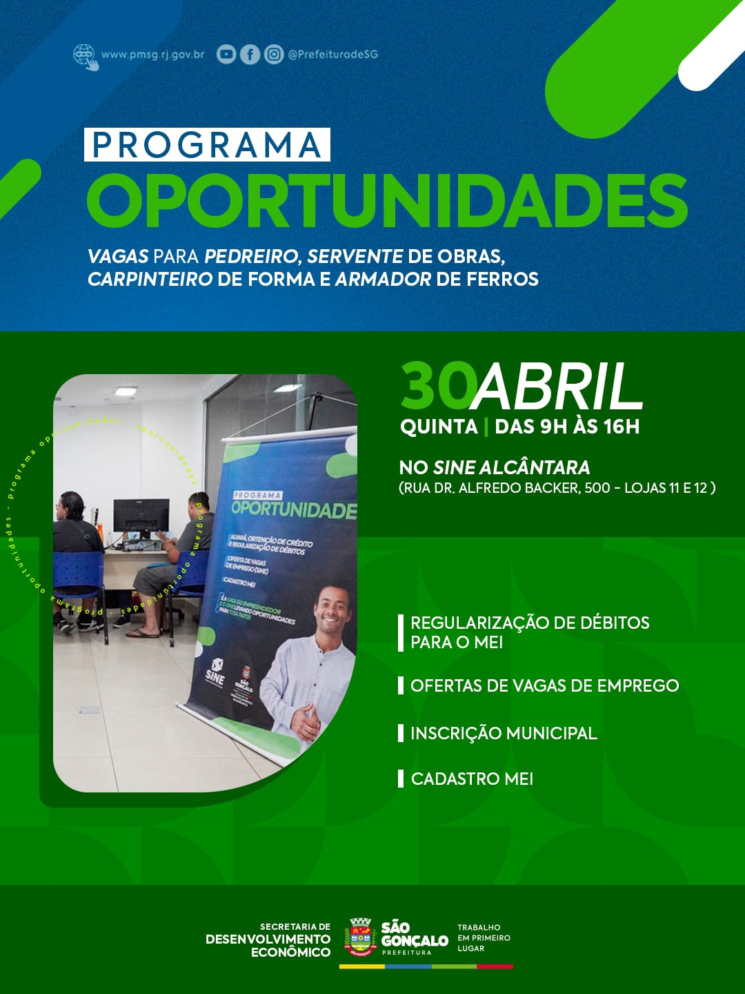 Prefeitura encaminha gonçalenses para vagas de emprego nos setores de construção civil e indústria offshore