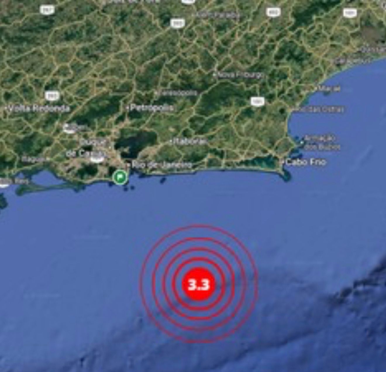 Tremor de magnitude 3,3 é registrado no litoral de Maricá