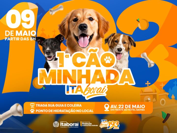 Itaboraí 193 anos: 1ª Cãominhada da cidade acontece neste sábado (09/05) na Avenida 22 de Maio