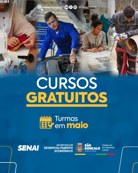 São Gonçalo oferece 140 vagas para cursos profissionalizantes gratuitos