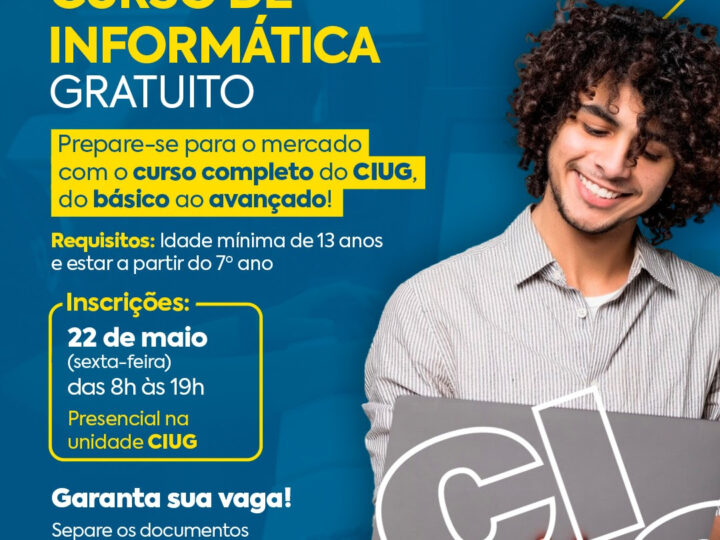 CIUG inscreve para curso gratuito de informática