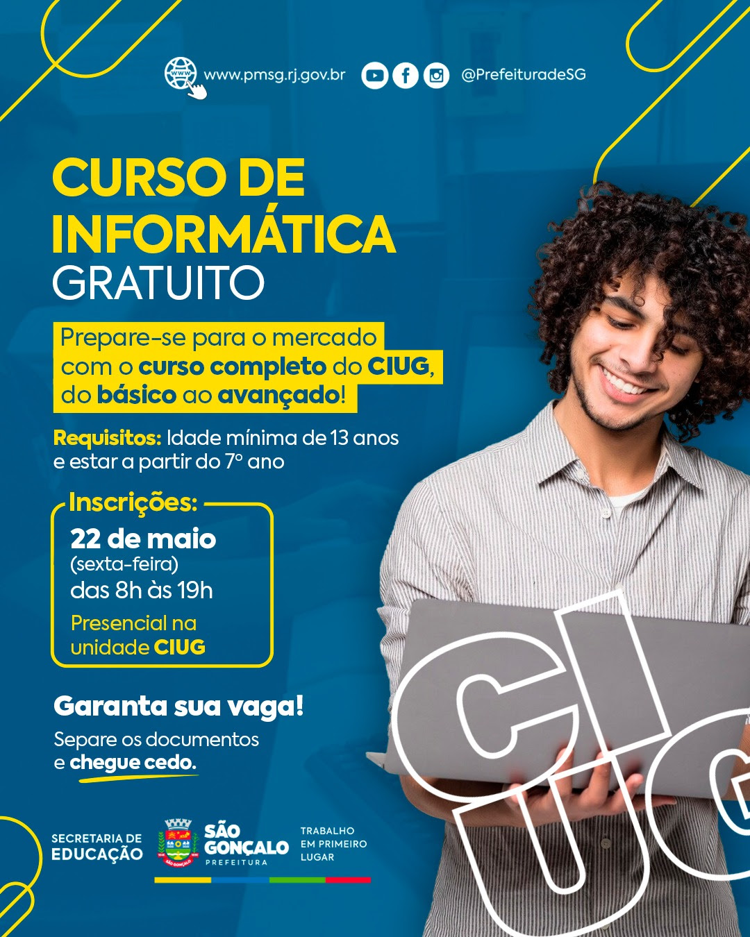 CIUG inscreve para curso gratuito de informática