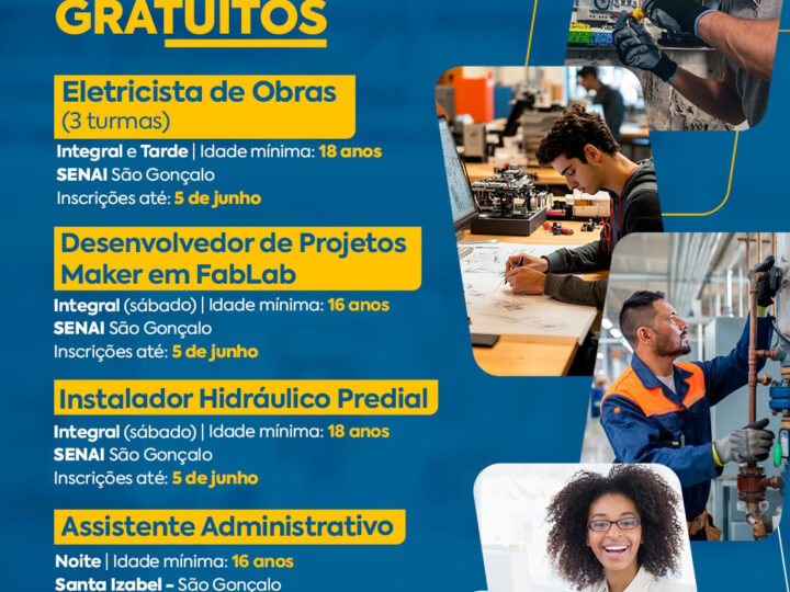 São Gonçalo inscreve para 130 vagas em cursos profissionalizantes gratuitos