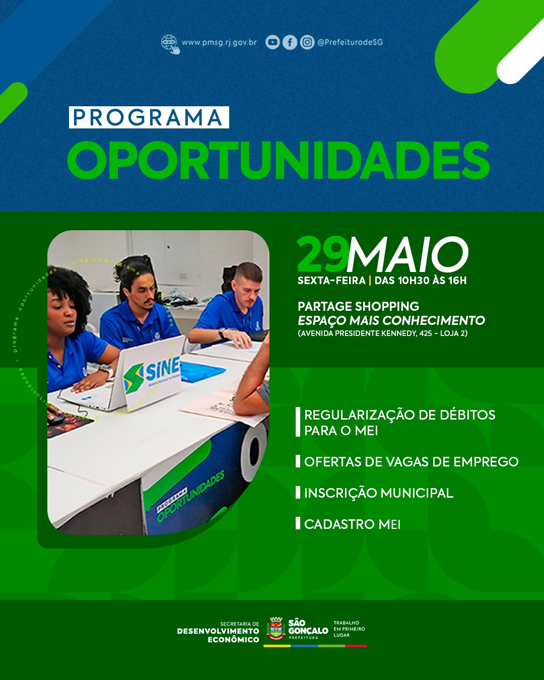 São Gonçalo promove nova edição do Programa Oportunidades nesta sexta-feira