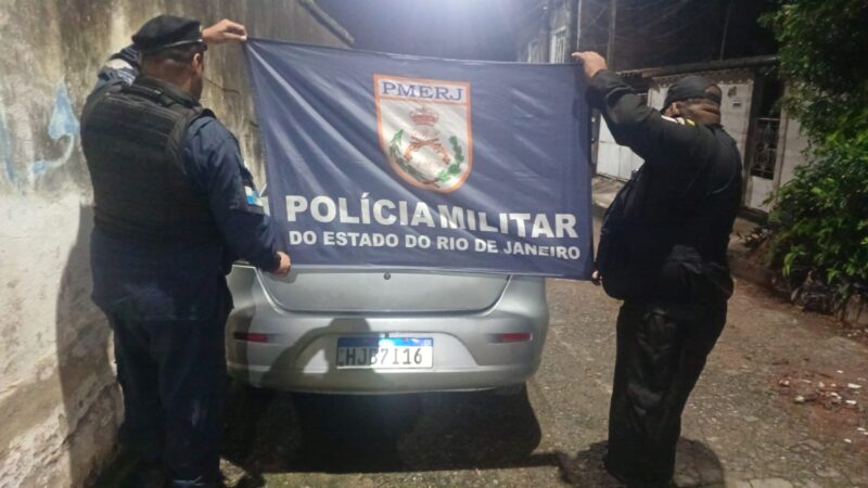 Veículo furtado é recuperado pelo 1º BPM em São Gonçalo com placas adulteradas