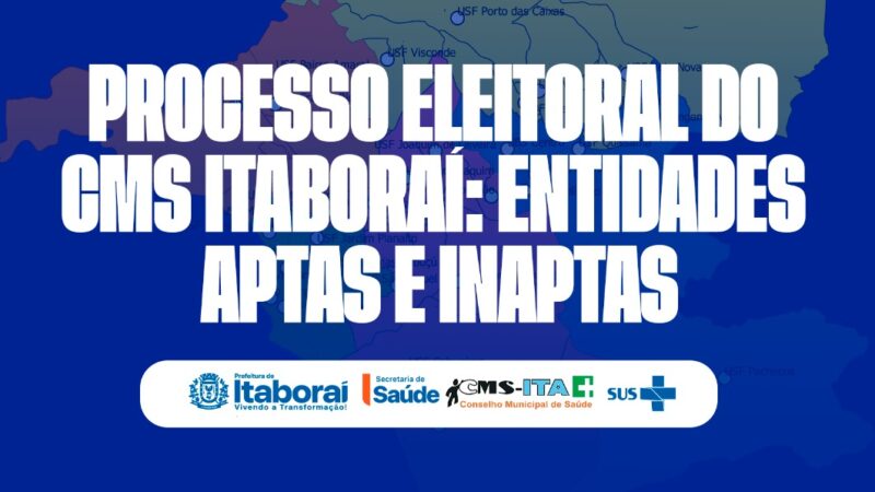 Conselho Municipal de Saúde divulga relação de entidades aptas e inaptas para processo eleitoral do quadriênio 2026-2030