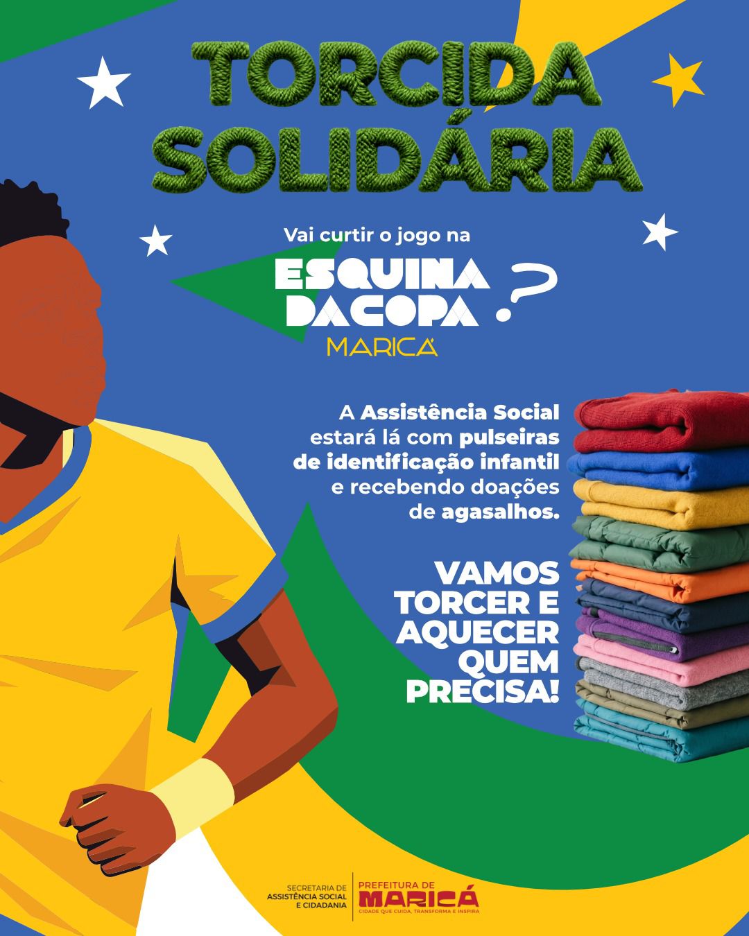 Prefeitura de Maricá promove arrecadação de agasalhos durante a Esquina da Copa