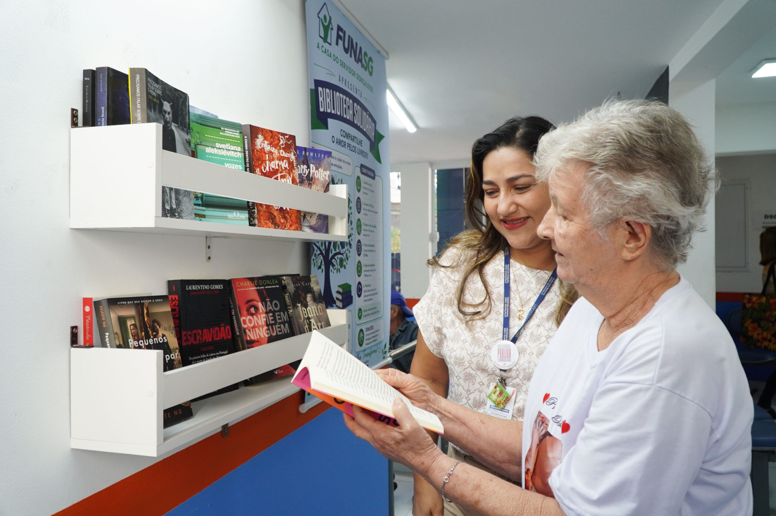 Funasg implementa Biblioteca Solidária para promover o bem-estar e a saúde mental de seus usuários