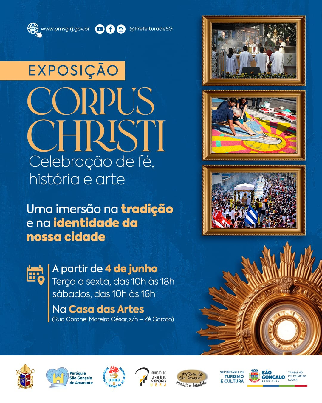 Exposição celebra a fé, a história e a arte do Corpus Christi em São Gonçalo